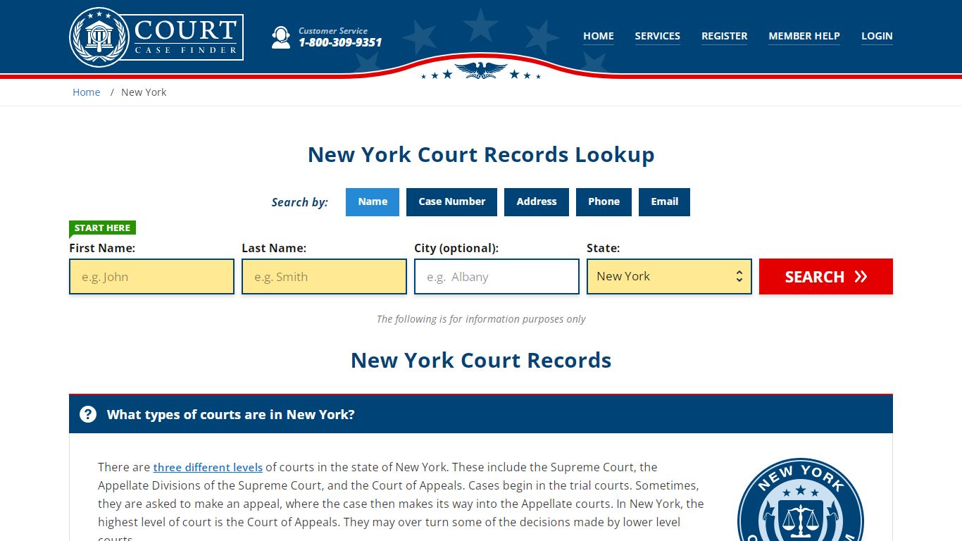 New York Court Records Lookup - NY Court Case Search